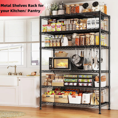 5-Tier 1200LBS Metal Shelving, 71" H Adjustable Storage Shelf,Chrome