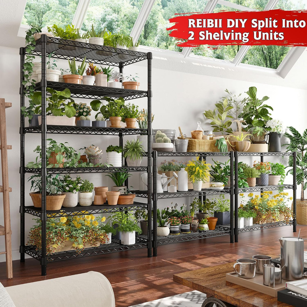 5-Tier 1200LBS Metal Shelving, 71" H Adjustable Storage Shelf,Chrome