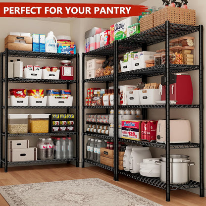 5-Tier 1200LBS Metal Shelving, 71" H Adjustable Storage Shelf,Chrome