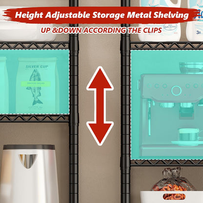 5-Tier 1200LBS Metal Shelving, 71" H Adjustable Storage Shelf,Chrome