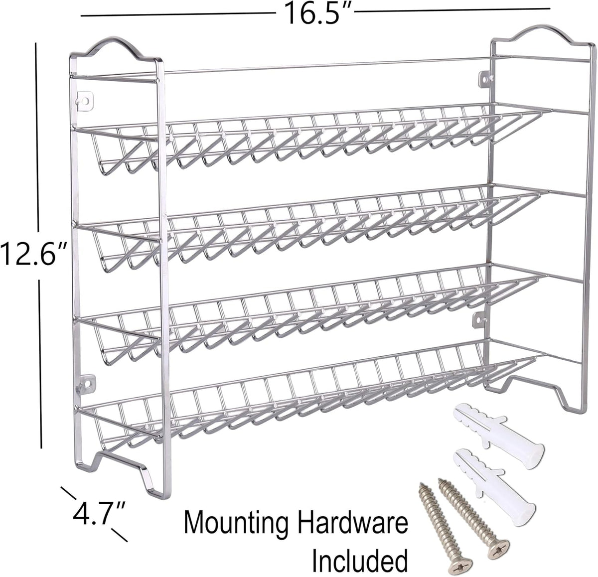 Spice Rack Organizer with 36 Empty Square Spice Jars, 396 Spice Labels with Chalk Marker and Funnel Complete Set, for Countertop, Cabinet or Wall Mount, Black