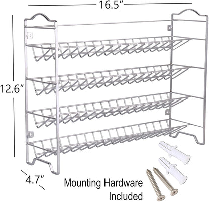 Spice Rack Organizer with 36 Empty Square Spice Jars, 396 Spice Labels with Chalk Marker and Funnel Complete Set, for Countertop, Cabinet or Wall Mount, Black