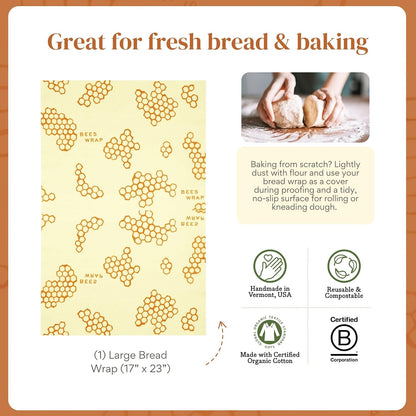 Beeswax Bread Wrap - Honeycomb
