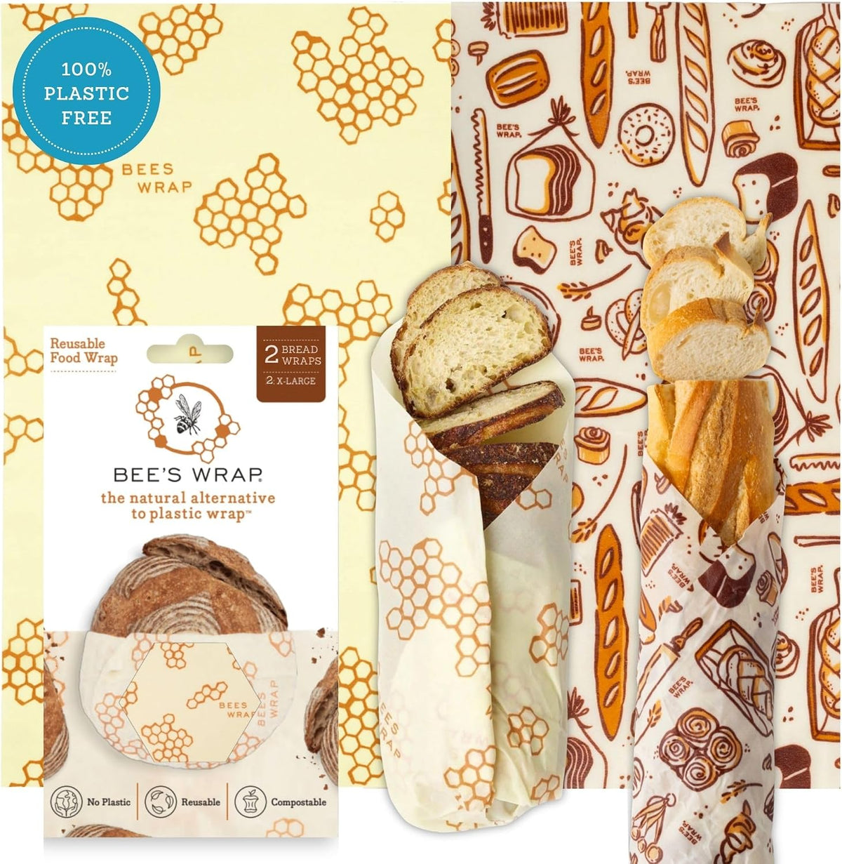 Beeswax Bread Wrap - Honeycomb