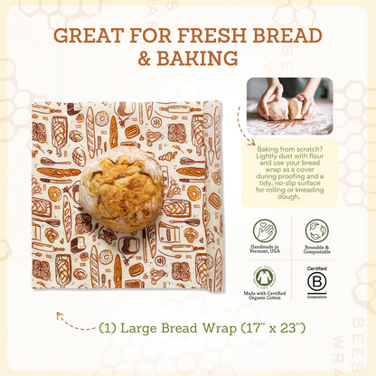 Beeswax Bread Wrap - Honeycomb