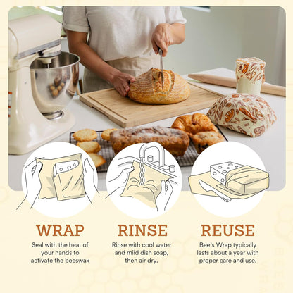 Beeswax Bread Wrap - Honeycomb