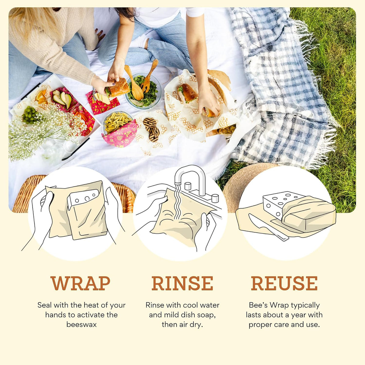 Beeswax Bread Wrap - Honeycomb