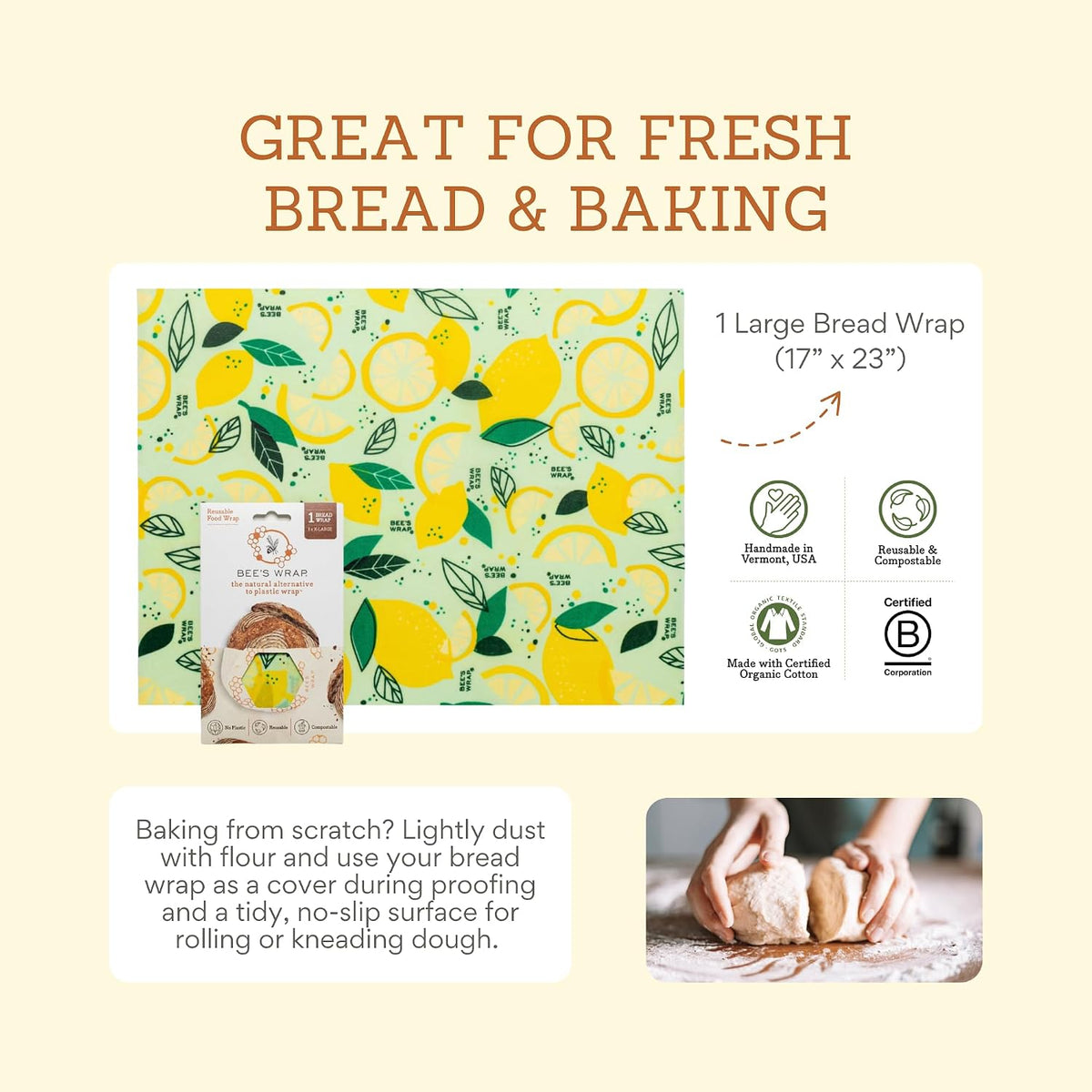 Beeswax Bread Wrap - Honeycomb
