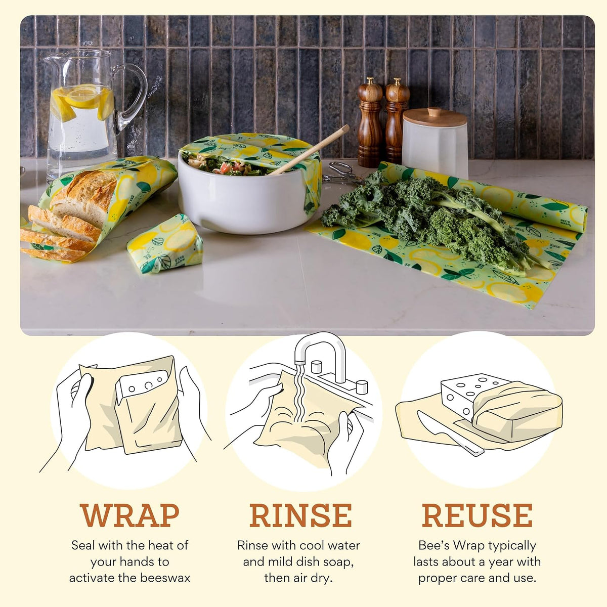 Beeswax Bread Wrap - Honeycomb