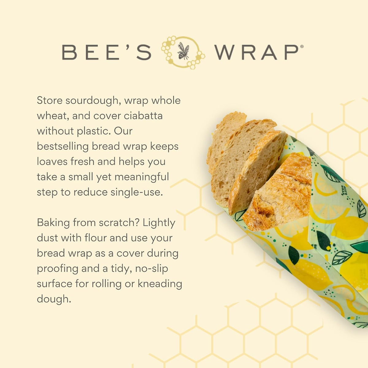 Beeswax Bread Wrap - Honeycomb