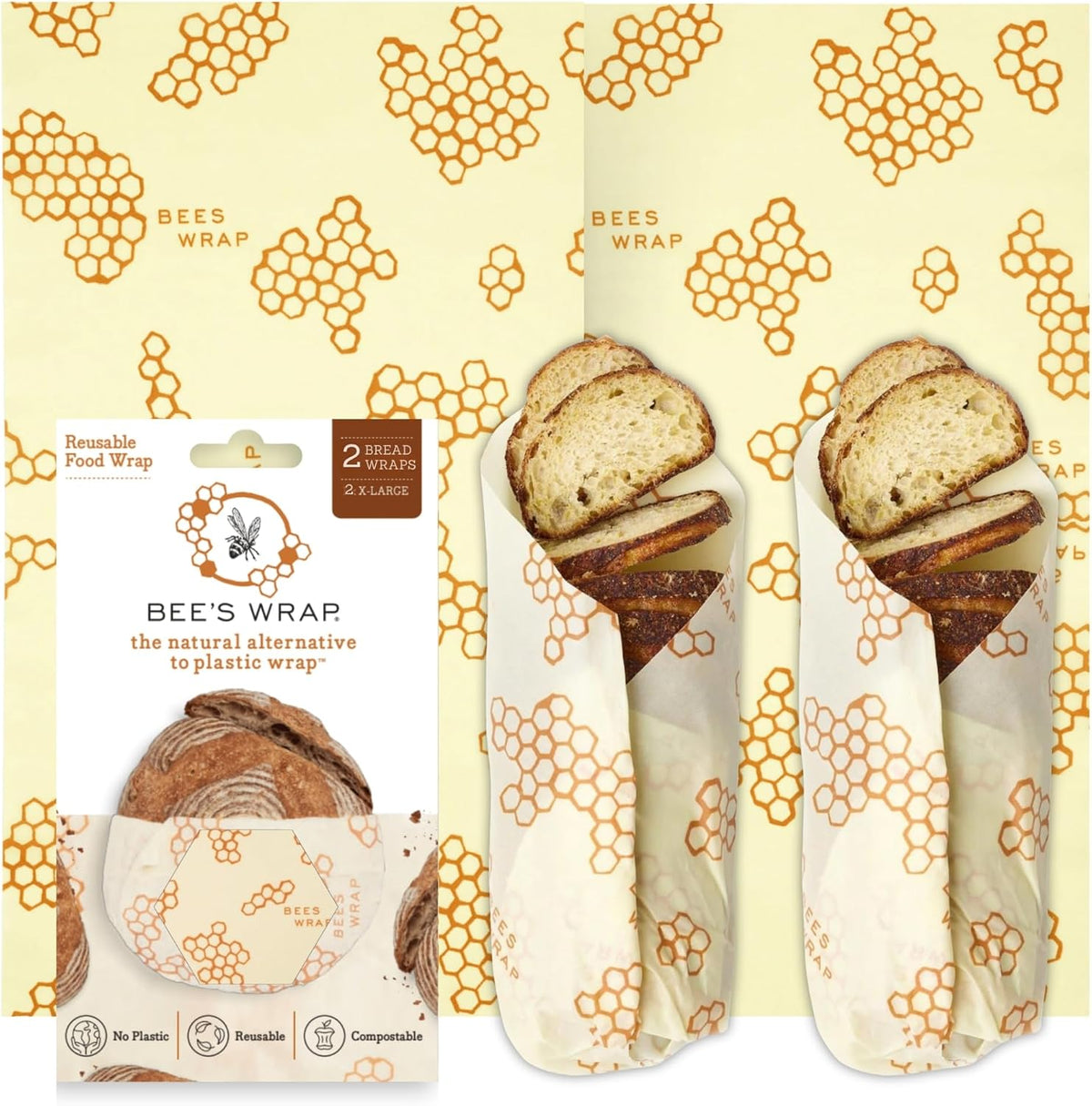 Beeswax Bread Wrap - Honeycomb