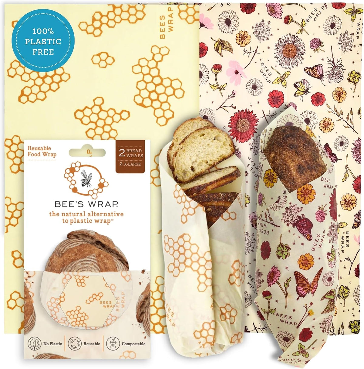 Beeswax Bread Wrap - Honeycomb
