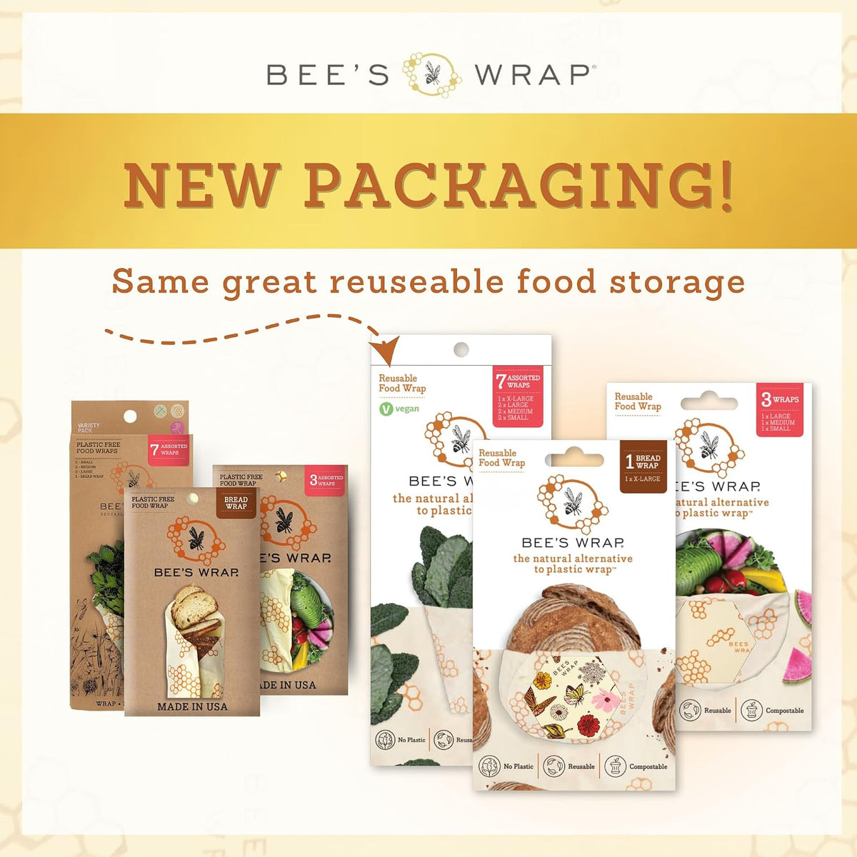 Beeswax Bread Wrap - Honeycomb