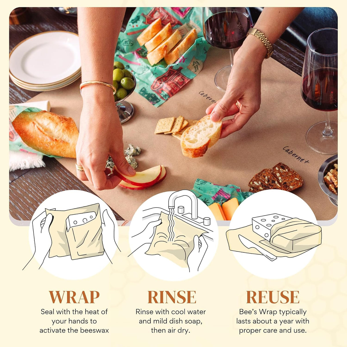 Beeswax Bread Wrap - Honeycomb