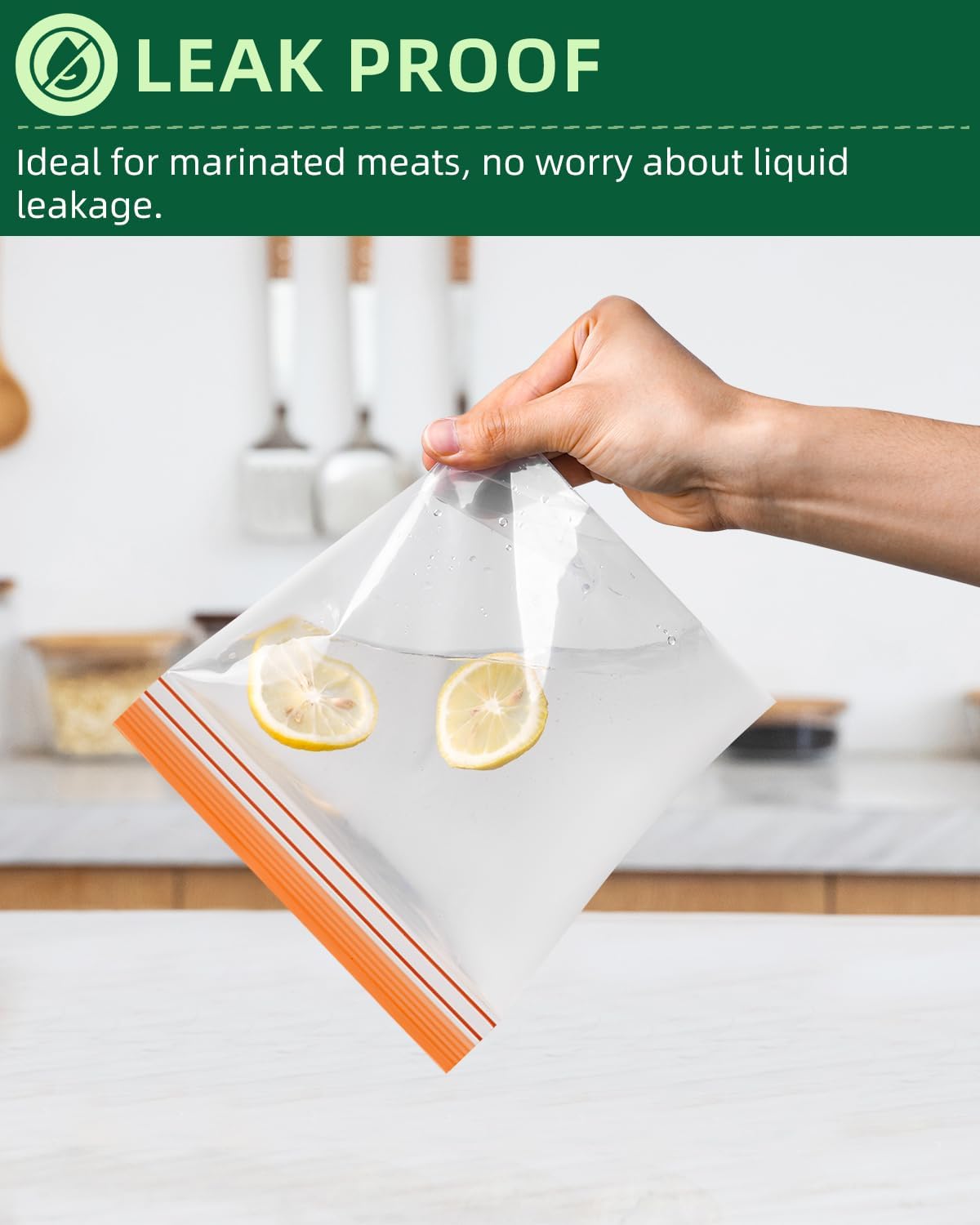 Stand Up Reusable Freezer Bags, Dishwasher Microwave Safe | Microwave Safe, Leakproof, Double Seal, Food-Grade Material, BPA Free, Food Storage Bags for Meal Prep, Kitchen Organization