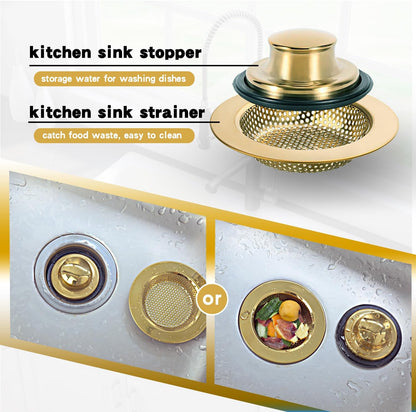 Kitchen Sink Drain Strainer Stopper Stainless Steel Basket Filter