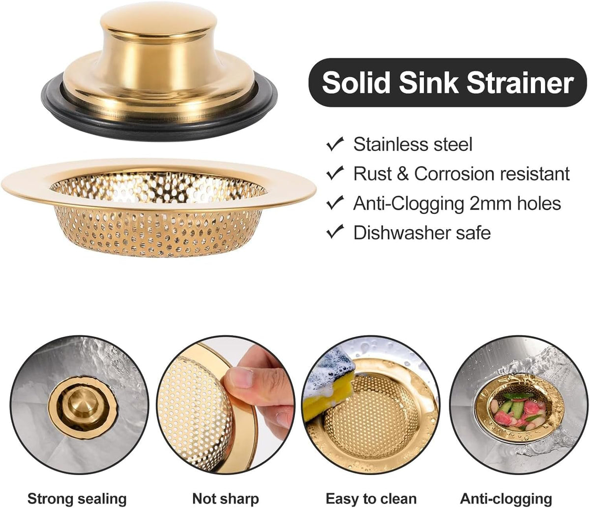 Kitchen Sink Drain Strainer Stopper Stainless Steel Basket Filter