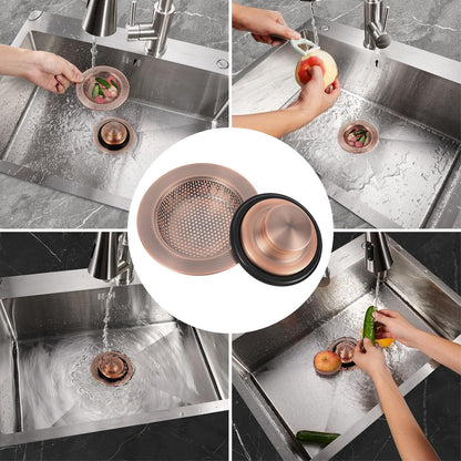 Kitchen Sink Drain Strainer Stopper Stainless Steel Basket Filter