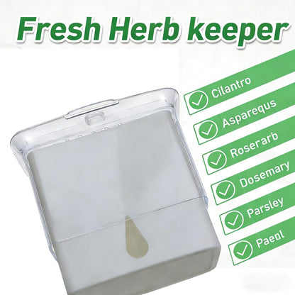 Fresh Herb Keeper, Herb Saver for Refrigerator, Storage Container for Cilantro, Parsley, Thyme, Mint & Asparagus, Prolonging Freshness of All Herbs, Easy-to-Use for Store-Bought Herbs