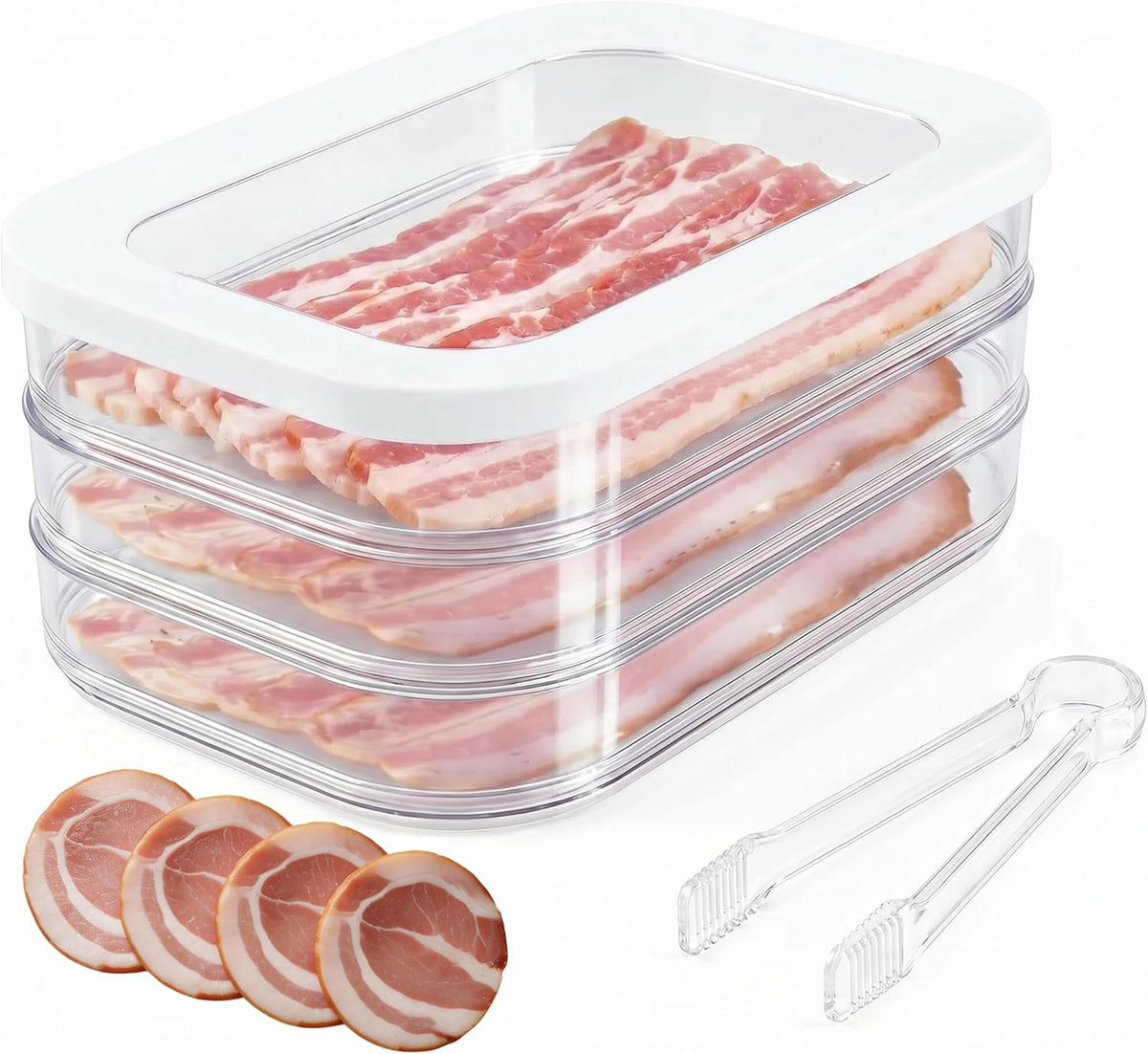 Deli Meat Container for Fridge Cheese Container for Refrigerator | BPA-free stackable containers keep deli meat and cheese fresh for families, meal prep and organized refrigerator storage.