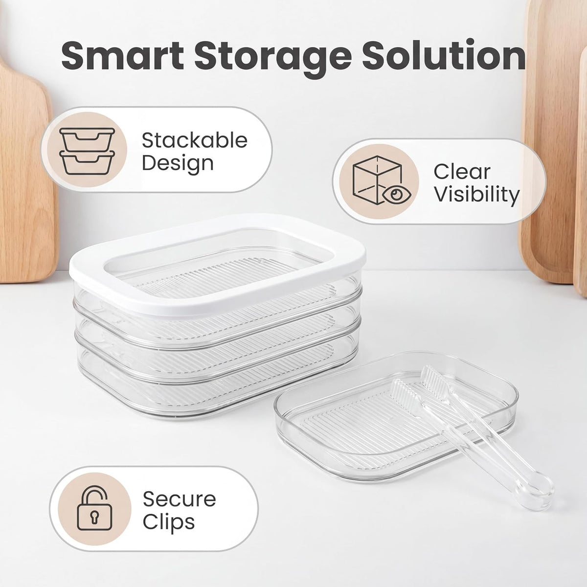 Deli Meat Container for Fridge Cheese Container for Refrigerator | BPA-free stackable containers keep deli meat and cheese fresh for families, meal prep and organized refrigerator storage.