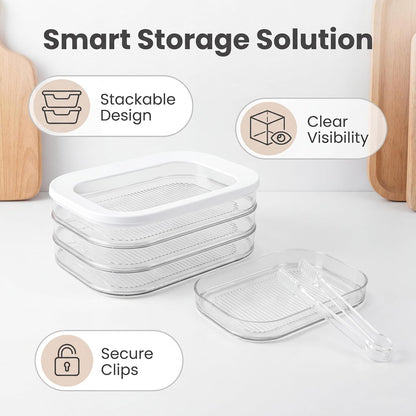 Deli Meat Container for Fridge Cheese Container for Refrigerator | BPA-free stackable containers keep deli meat and cheese fresh for families, meal prep and organized refrigerator storage.