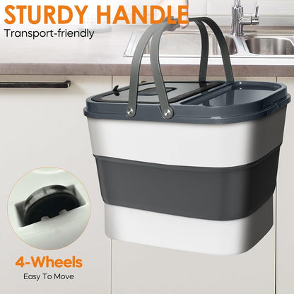HOYTAMDAR 13Lbs Collapsible Dog Food Storage Container,Dog Food Container | Pet Food Storage Container with Airtight Lid,Measuring Scoop,Cat Food Storage Container Dry Food for Pets,Rice,Cereal