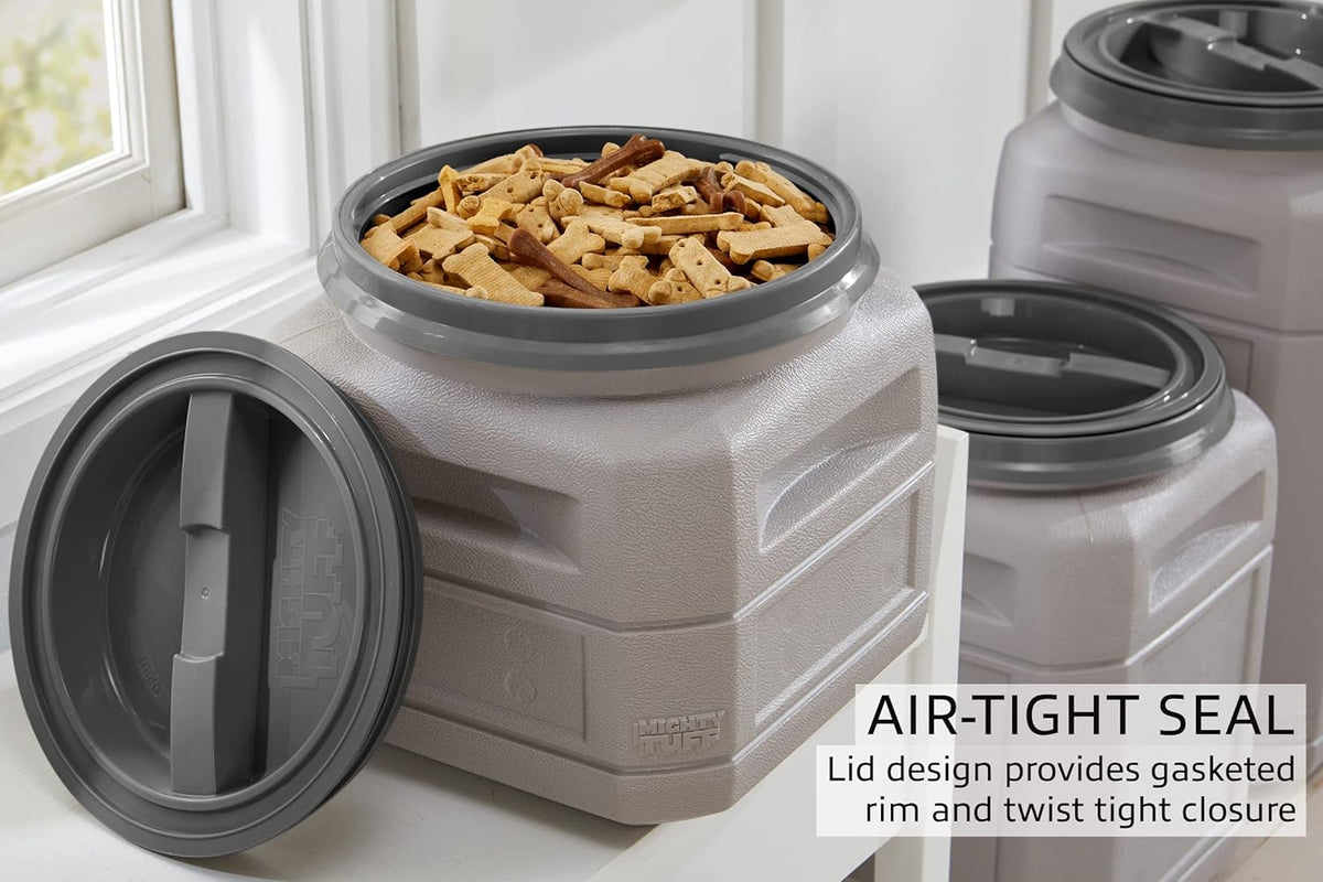 Airtight Dog Food Storage Container – 13 Gal, up to 54 lb Capacity – Cat and Dog Food Container with Twist Lid & Handles – BPA-Free, Made in USA