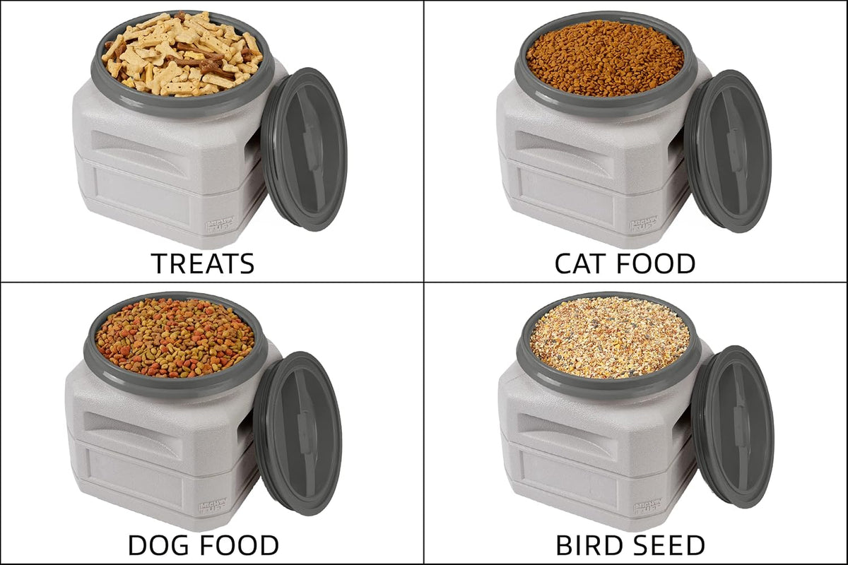 Airtight Dog Food Storage Container – 13 Gal, up to 54 lb Capacity – Cat and Dog Food Container with Twist Lid & Handles – BPA-Free, Made in USA