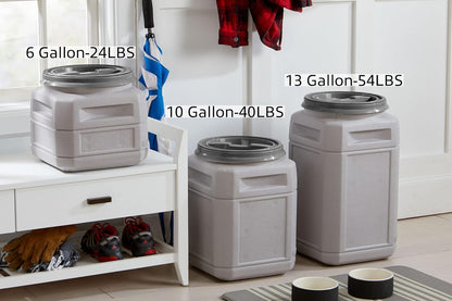 Airtight Dog Food Storage Container – 13 Gal, up to 54 lb Capacity – Cat and Dog Food Container with Twist Lid & Handles – BPA-Free, Made in USA