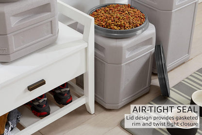 Airtight Dog Food Storage Container – 13 Gal, up to 54 lb Capacity – Cat and Dog Food Container with Twist Lid & Handles – BPA-Free, Made in USA