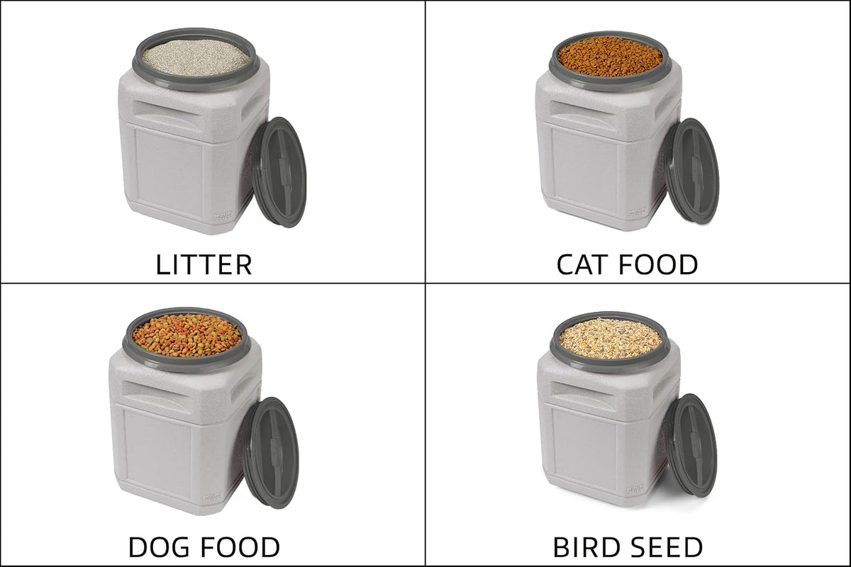 Airtight Dog Food Storage Container – 13 Gal, up to 54 lb Capacity – Cat and Dog Food Container with Twist Lid & Handles – BPA-Free, Made in USA