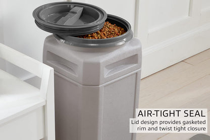 Airtight Dog Food Storage Container – 13 Gal, up to 54 lb Capacity – Cat and Dog Food Container with Twist Lid & Handles – BPA-Free, Made in USA