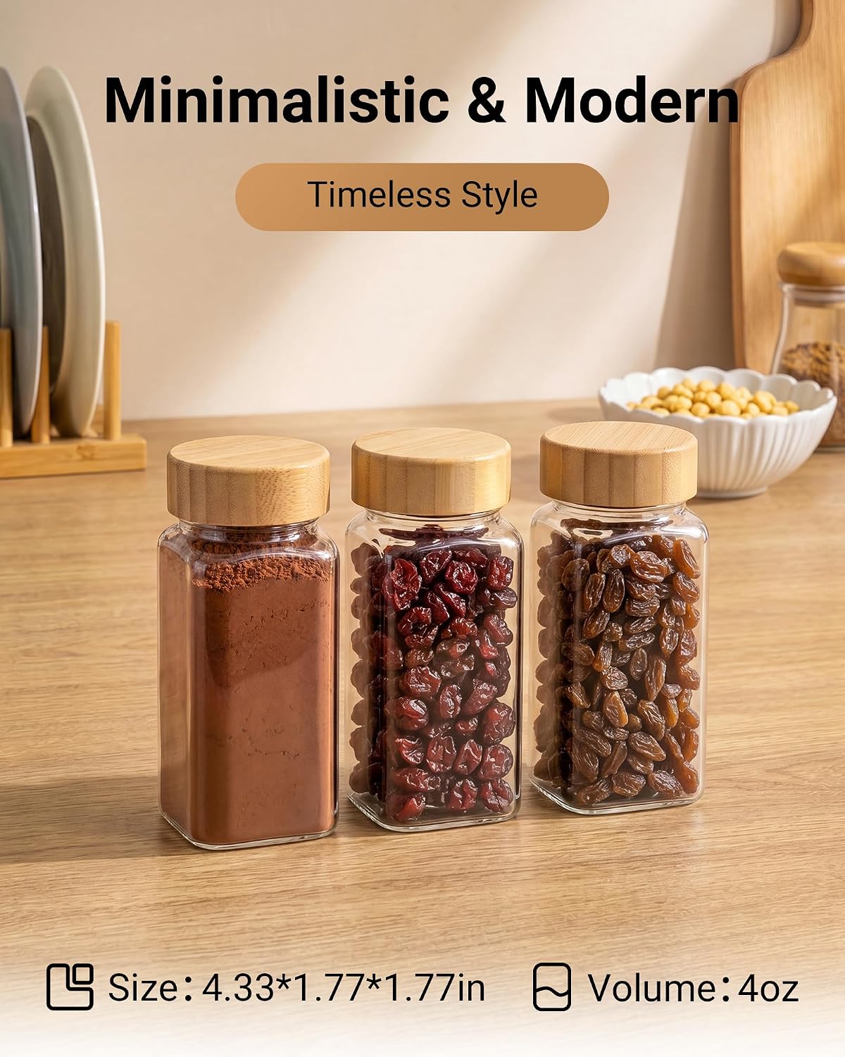 24 Pack Glass Spice Jars : 492 Lables & Pepper Grinder
