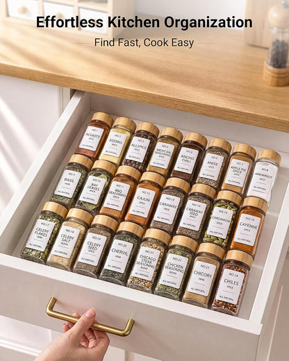 24 Pack Glass Spice Jars : 492 Lables & Pepper Grinder
