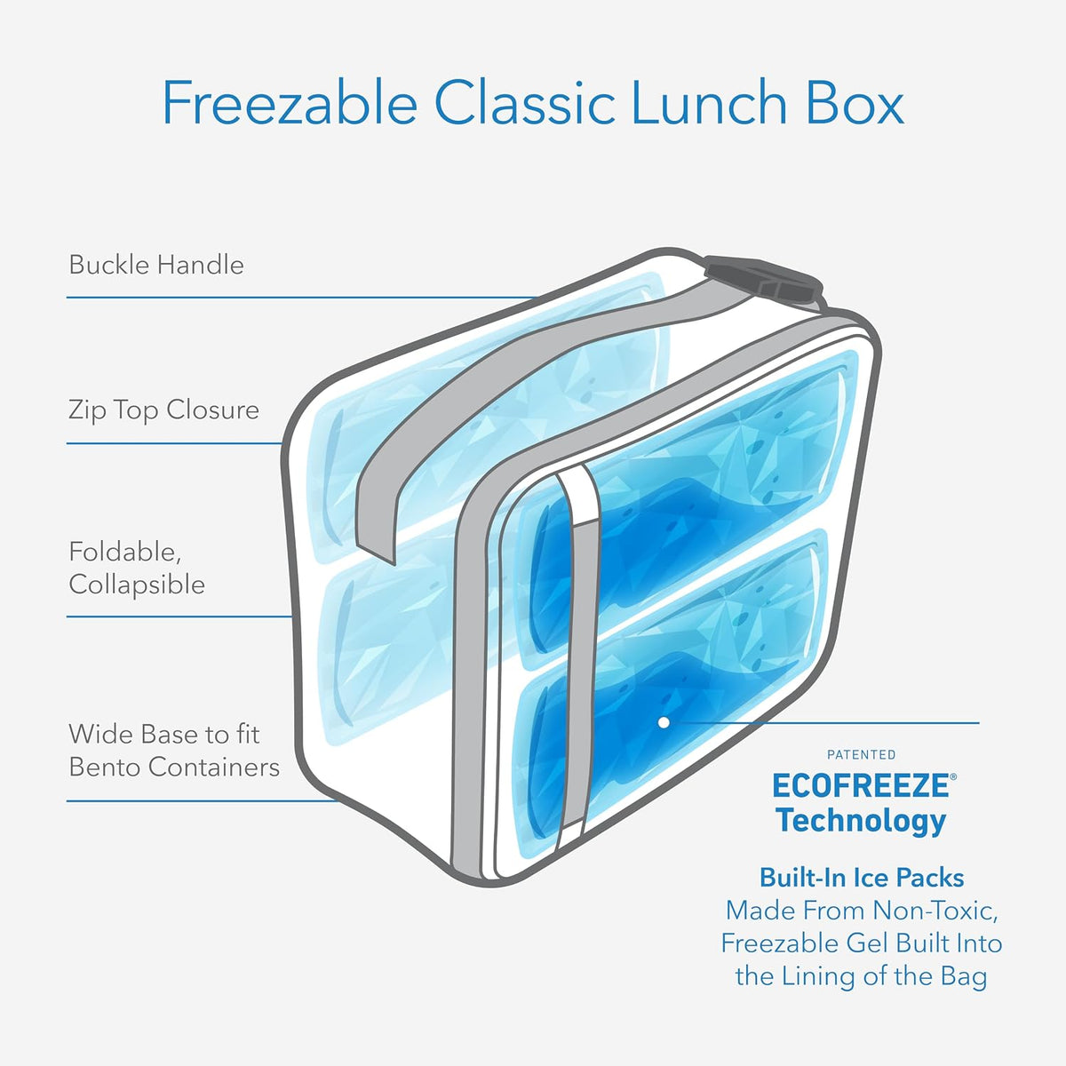 Freezable Classic Lunch Box, Black - Colors B