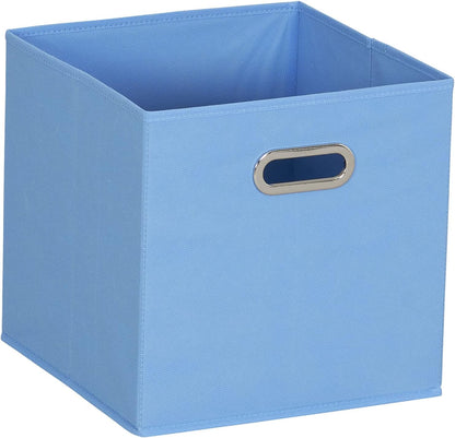 Household Essentials Foldable Fabric Storage Bins 6 Piece Set, Strong Poly-Woven Fabric, Sturdy Chipboard Sides, Grommet Front Handle, Stackable and Foldable, Classic Design, Black