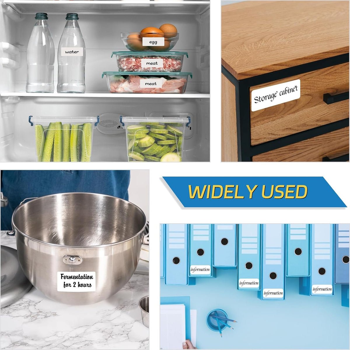 2000 Freezer Labels 1" x 2", Removable Waterproof Food Container Stickers | Perforated Rolls, Oil-Resistant Paper, Strong Adhesive, Residue-Free Removal, for Jars, Bottles, Bags, and Containers