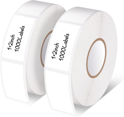 2000 Freezer Labels 1" x 2", Removable Waterproof Food Container Stickers | Perforated Rolls, Oil-Resistant Paper, Strong Adhesive, Residue-Free Removal, for Jars, Bottles, Bags, and Containers