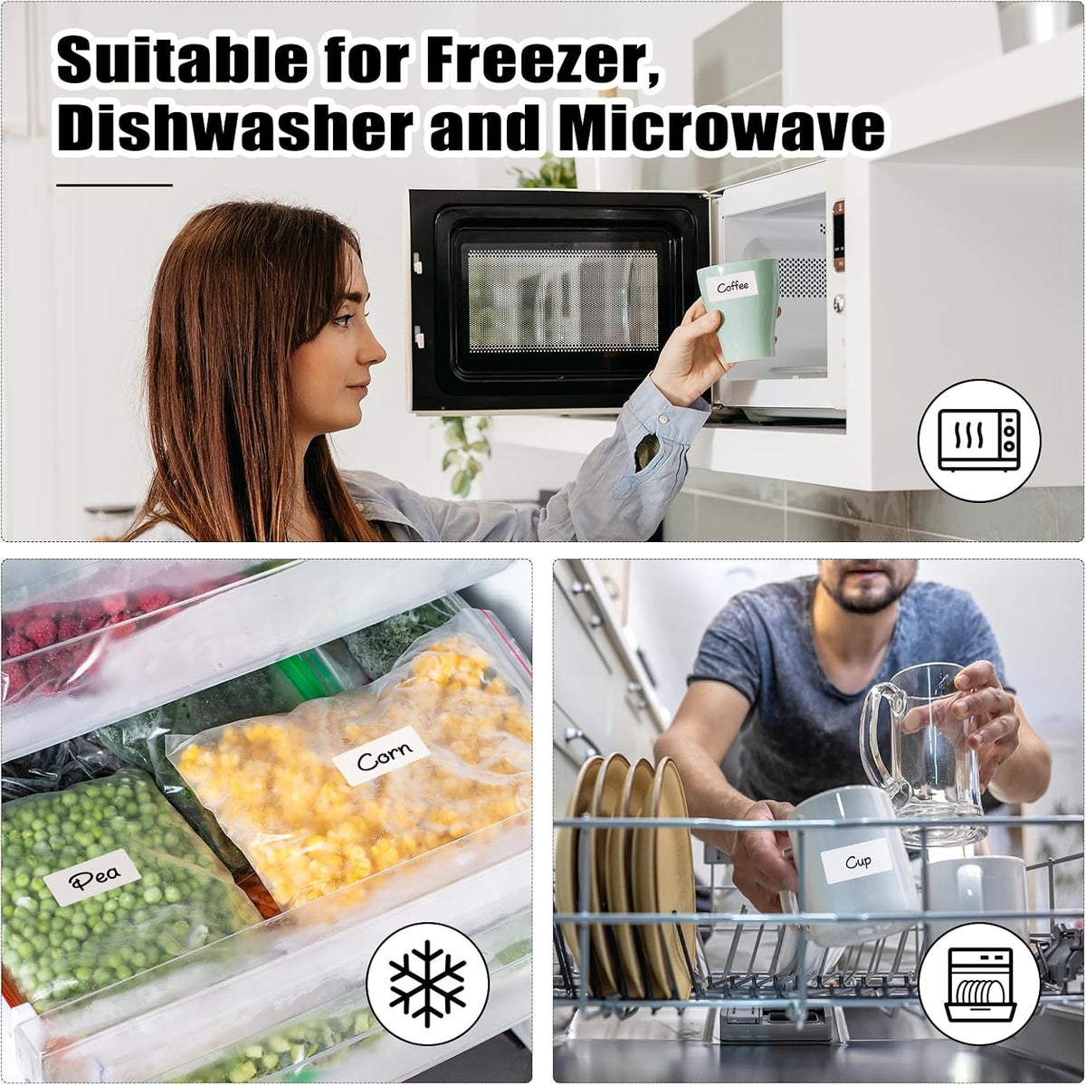 2000 Freezer Labels 1" x 2", Removable Waterproof Food Container Stickers | Perforated Rolls, Oil-Resistant Paper, Strong Adhesive, Residue-Free Removal, for Jars, Bottles, Bags, and Containers