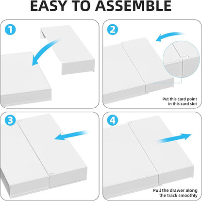 Expandable Desk Drawer Organizer, Clear Plastic Drawer Organizer Tray with 10 Adjustable Compartments, Desk Organizers and Accessories, 5 Drawer Dividers for Office Supplies, Makeup(White)