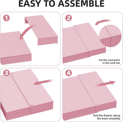 Expandable Desk Drawer Organizer, Clear Plastic Drawer Organizer Tray with 10 Adjustable Compartments, Desk Organizers and Accessories, 5 Drawer Dividers for Office Supplies, Makeup(White)