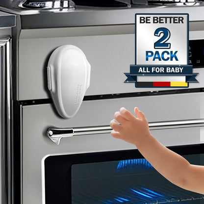 (2 Pack) Oven Lock Child Safety - Baby Proofing Oven Door Locks - Oven Front Lock, Baby Proofing Oven Door Locks, Easy to Install & Use Durable and Heat-Resistant Material,- Black