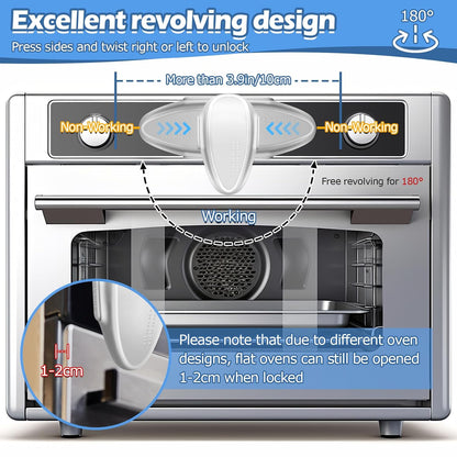 (2 Pack) Oven Lock Child Safety - Baby Proofing Oven Door Locks - Oven Front Lock, Baby Proofing Oven Door Locks, Easy to Install & Use Durable and Heat-Resistant Material,- Black