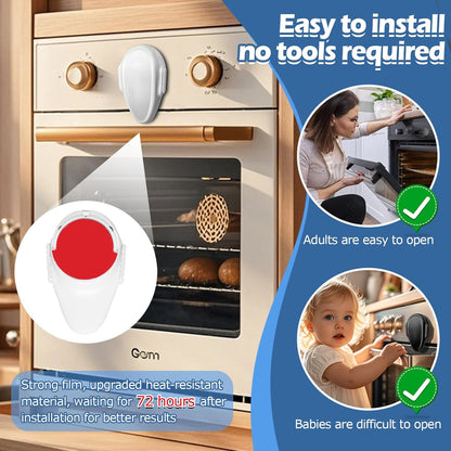 (2 Pack) Oven Lock Child Safety - Baby Proofing Oven Door Locks - Oven Front Lock, Baby Proofing Oven Door Locks, Easy to Install & Use Durable and Heat-Resistant Material,- Black