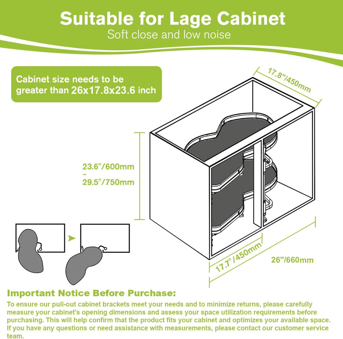 Blind Corner Cabinet Pull Out Organizer, Soft Close Swing Left Pull Out Cabinet Organizer 30inch, Corner Cabinet Lazy Susan for Cabinet Blind Shelf, 2 Tiers Tray, Adjustable Height