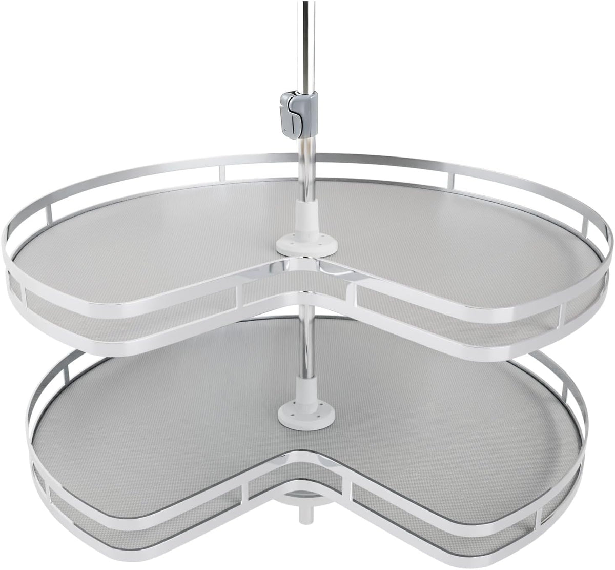 Blind Corner Cabinet Pull Out Organizer, Soft Close Swing Left Pull Out Cabinet Organizer 30inch, Corner Cabinet Lazy Susan for Cabinet Blind Shelf, 2 Tiers Tray, Adjustable Height