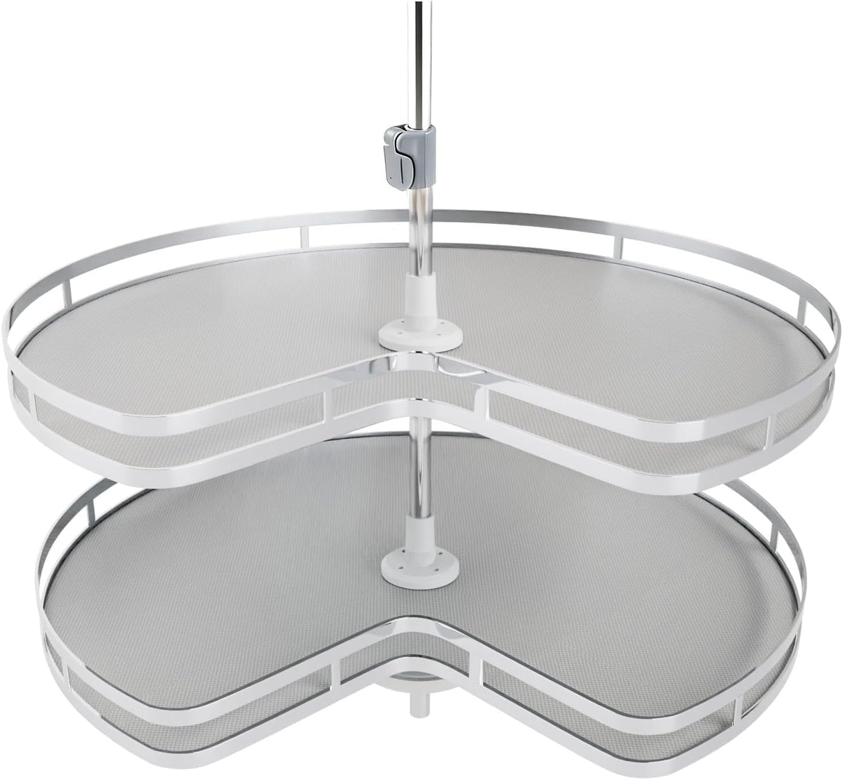 Blind Corner Cabinet Pull Out Organizer, Soft Close Swing Left Pull Out Cabinet Organizer 30inch, Corner Cabinet Lazy Susan for Cabinet Blind Shelf, 2 Tiers Tray, Adjustable Height