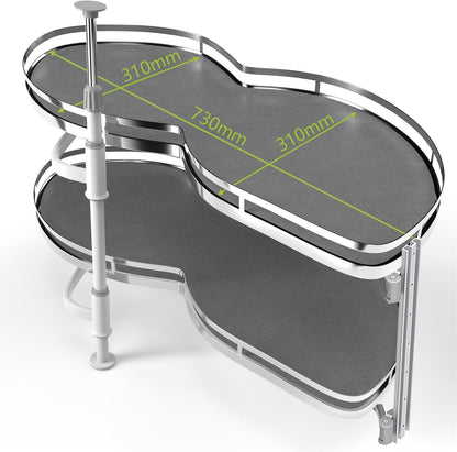 Blind Corner Cabinet Pull Out Organizer, Soft Close Swing Left Pull Out Cabinet Organizer 30inch, Corner Cabinet Lazy Susan for Cabinet Blind Shelf, 2 Tiers Tray, Adjustable Height