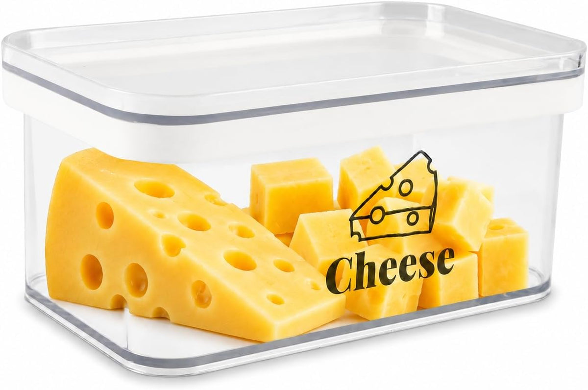 Cheese Container for Refrigerator 2 Pack,Shredded Cheese Storage Container With Lid,Bpa-Free Deli Meat Storage Containers,Cream Cheeses,Fridge Organizers and Storage for Slice Cheeses Holder